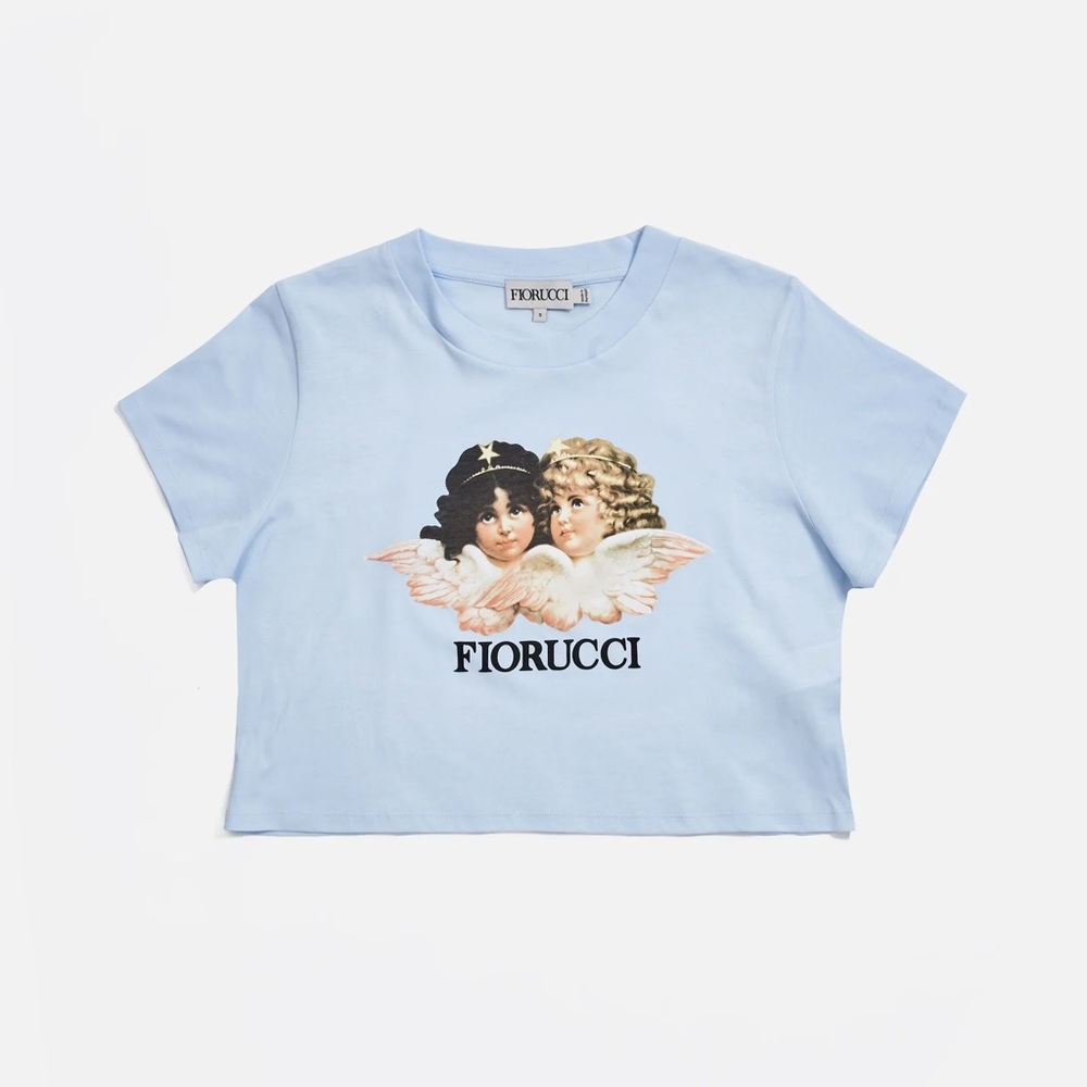 NWOT Fiorucci Angels Cropped Tee Baby Blue
